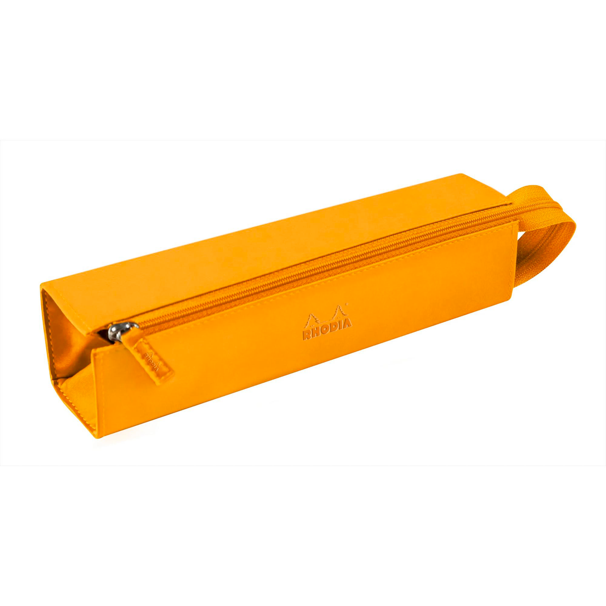 Trousse à crayons rigide simili cuir italien Rhodiarama orange - RHODIA
