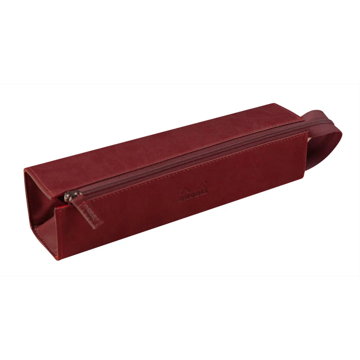 Trousse rigide à fermeture éclaire - simili cuir italien -lie de vin (23x5x5cm) RHODIA