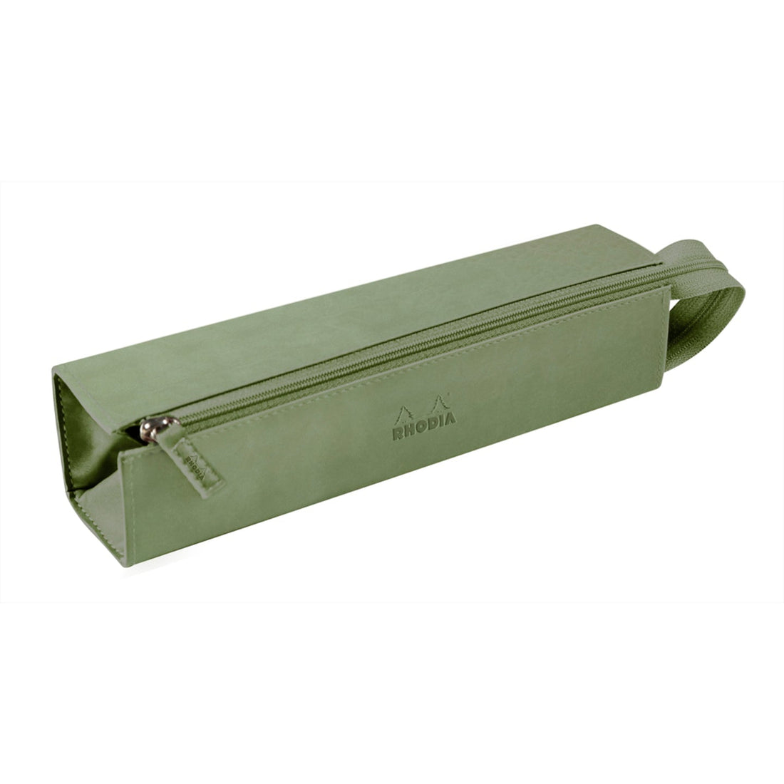 Rhodiarama Trousse Rigide à Fermeture Éclaire - Cuir Italien- Celadon RHODIA