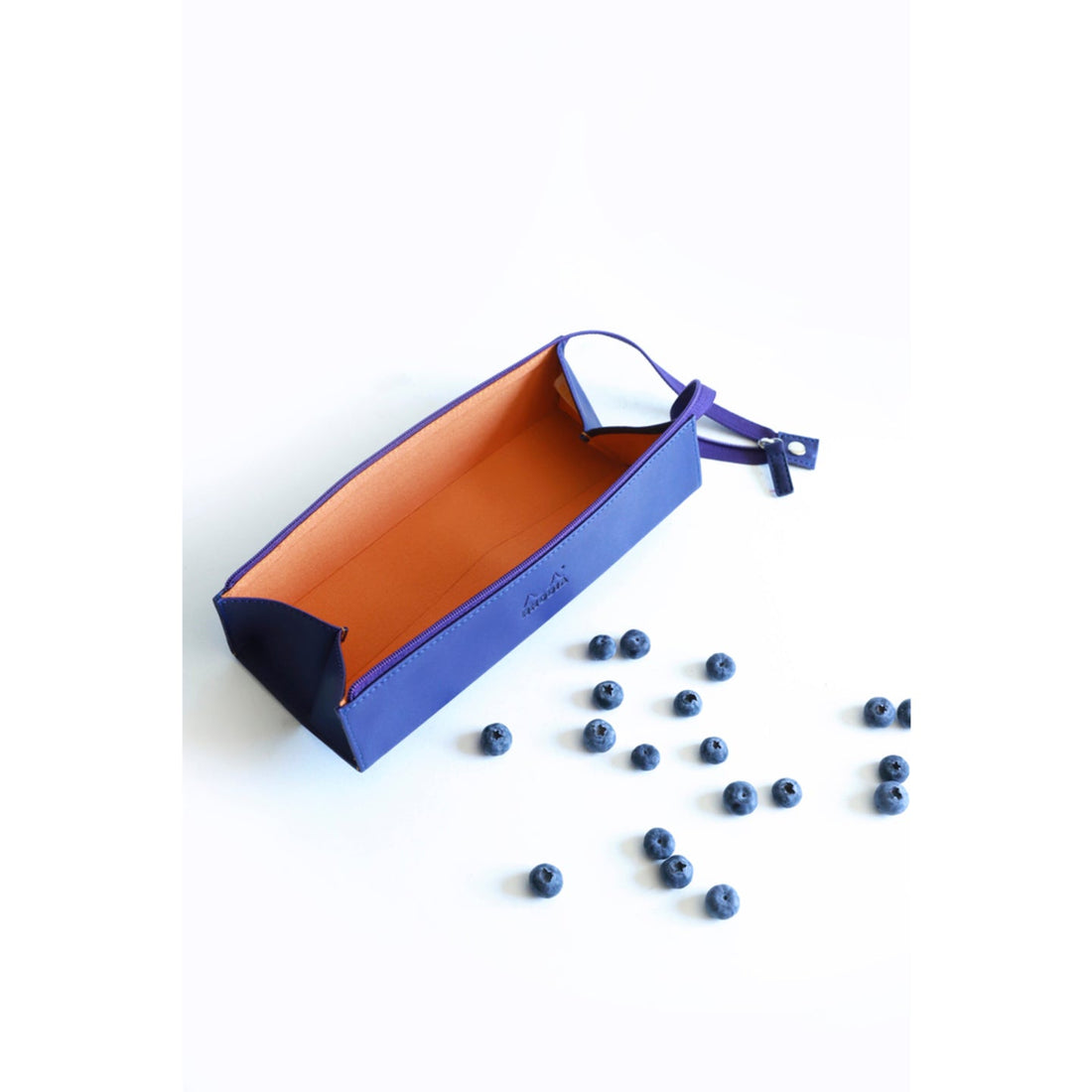 Rhodiarama Trousse Rigide à Fermeture Éclaire - Cuir Italien- Minuit RHODIA