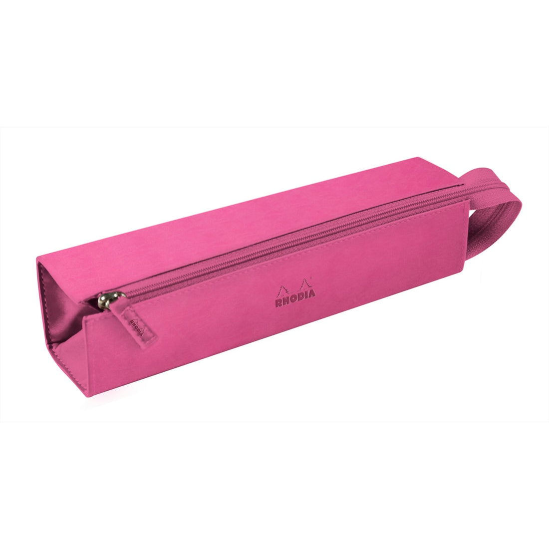 Rhodiarama Trousse Rigide à Fermeture Éclaire - Cuir Italien- Fuschia RHODIA