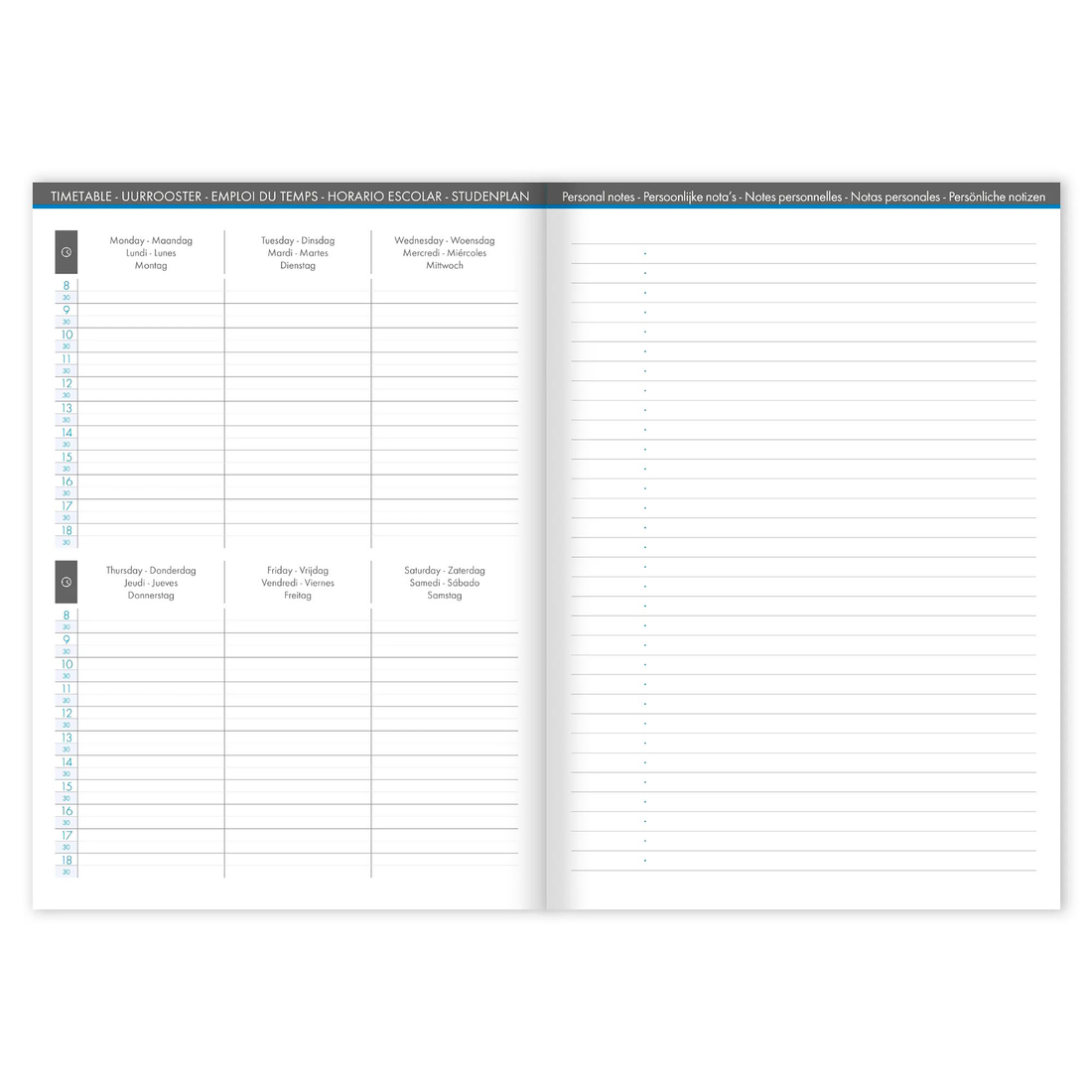 Stapled School Agenda When 21 -Assorted- A4. 112 pages (8.3x11.7in)
