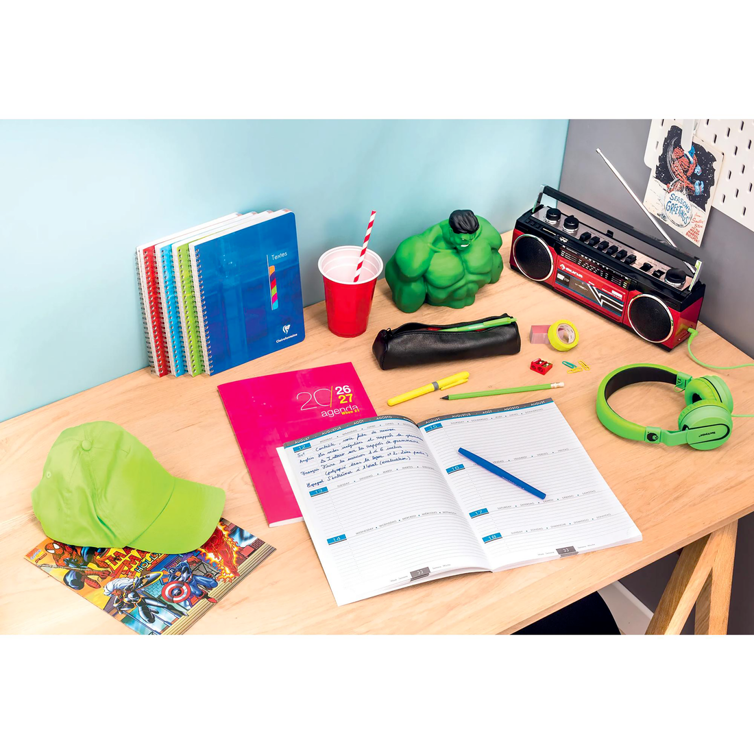 Stapled School Agenda When 21 -Assorted- A4. 112 pages (8.3x11.7in)