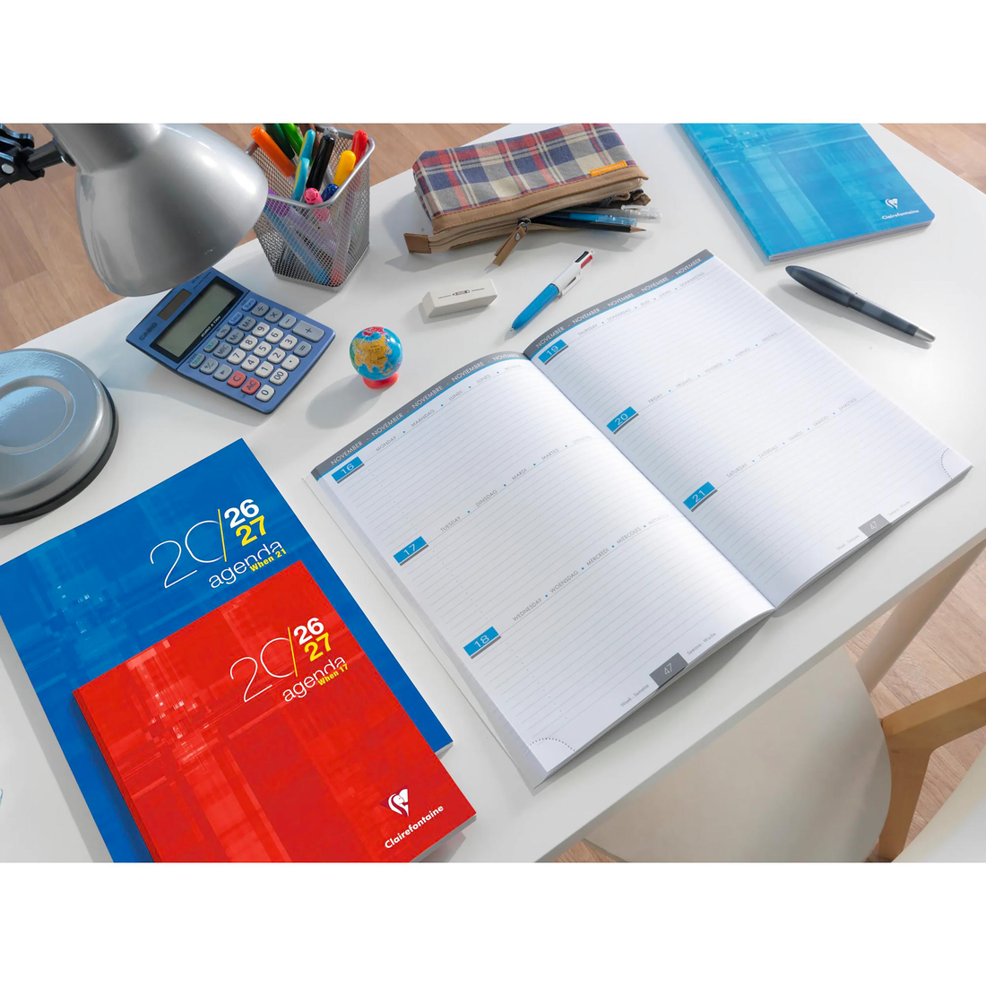 Stapled School Agenda When 21 -Assorted- A4. 112 pages (8.3x11.7in)