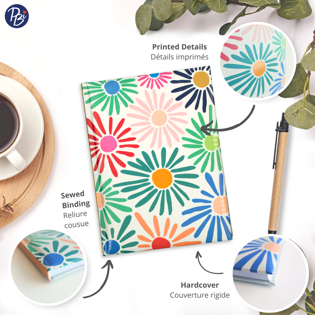 CAHIER DE NOTES - FLOWER POWER PBI LIVRES NOTES