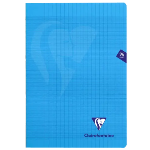 Mimesys cahier polypro agrafé seyès -bleu- A4.  96 pages (21x29,7cm) CLAIREFONTAINE