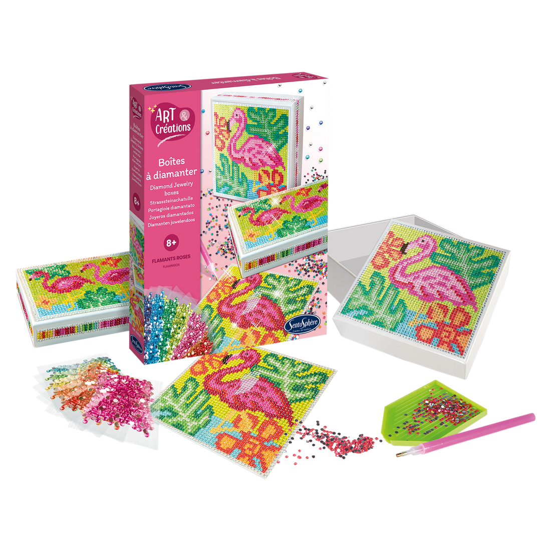 BOÎTES À DIAMANTER - FLAMANTS ROSES SENTOSPHERE