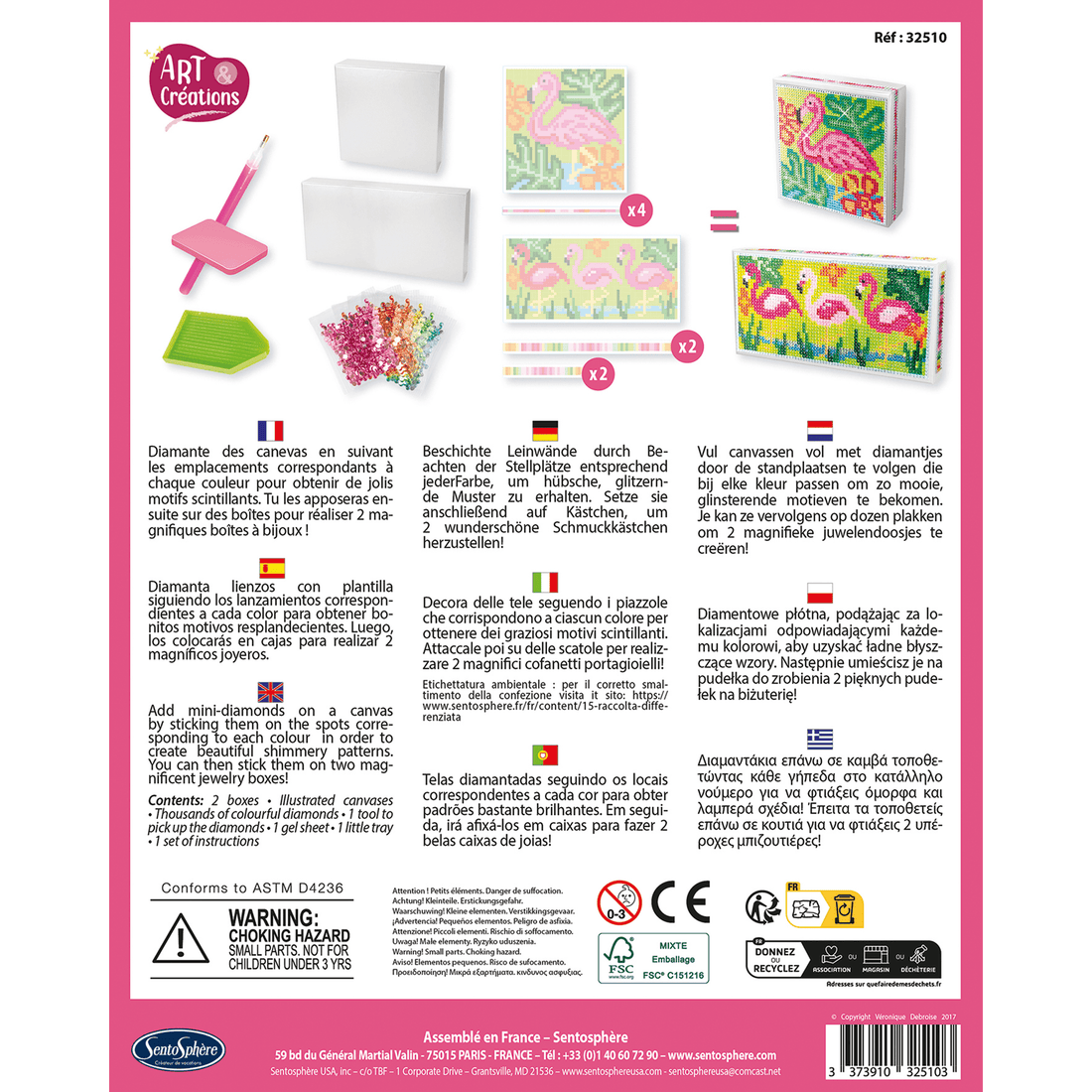 BOÎTES À DIAMANTER - FLAMANTS ROSES SENTOSPHERE
