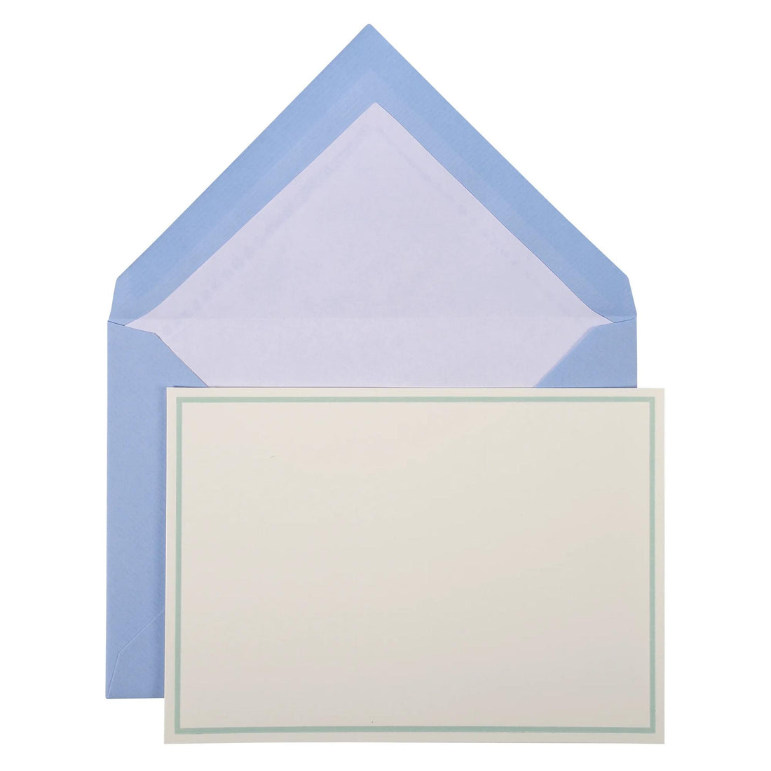 Ensemble de Cartes Bordées Lalo, 10 cartes et enveloppes C6, vergé bleu, 300 g, 107 x 152