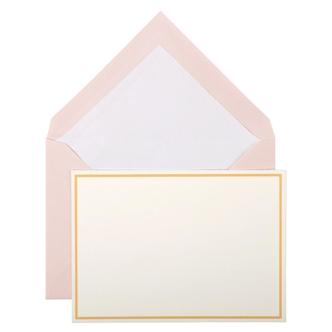 Ensemble de Cartes Bordées Lalo, 10 cartes et enveloppes C6, vergé rose, 300 g, 107 x 152