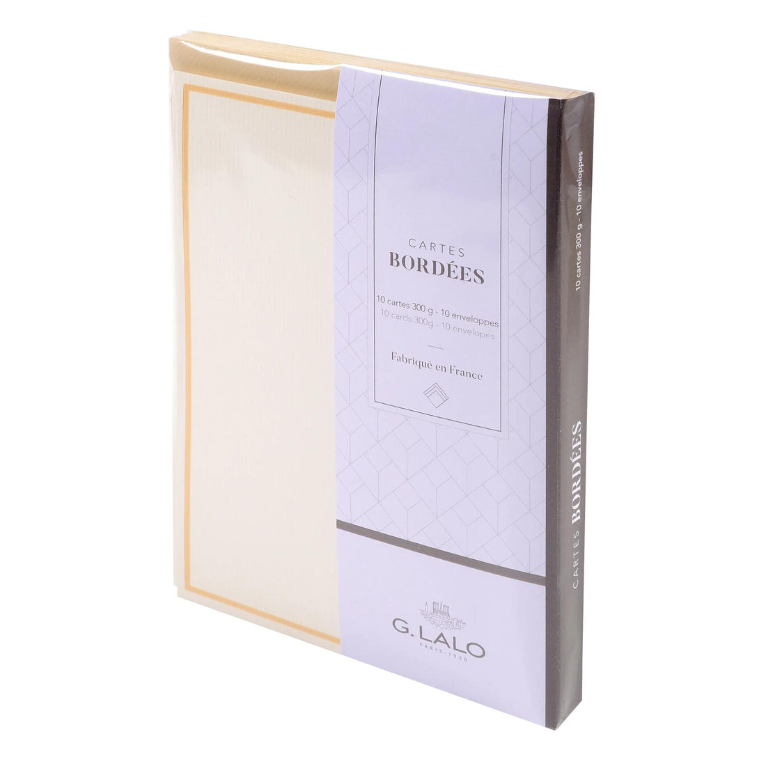 Bordered Card Set of 10 cards and C6 envelopes, Lalo,  sand laid, 300gr, 107 x 152