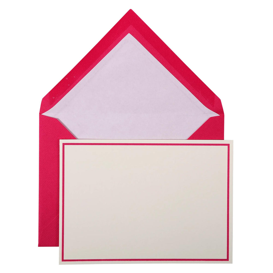 Ensemble de Cartes Bordées Lalo, 10 cartes et enveloppes C6, vergé framboise, 300 g, C6, 107 x 152