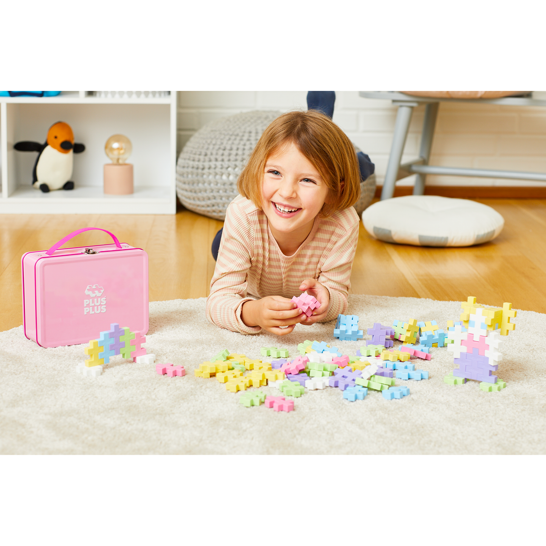 BIG - VALISE EN MÉTAL PASTEL - 70pcs - PLUS PLUS