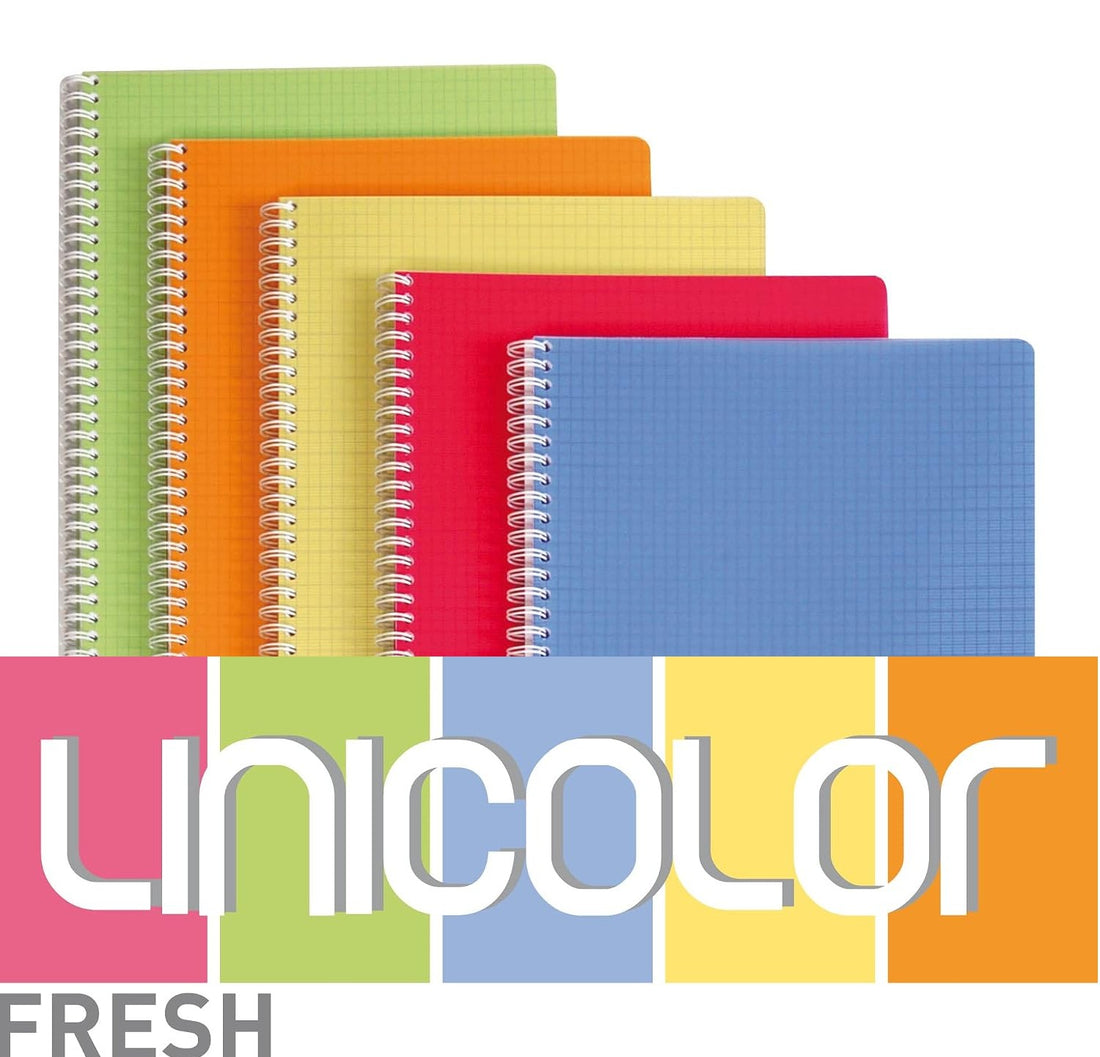 Cahier Linicolor Fresh quadrillé 5/5 assortis spirale 180 pages A4 (21 x 29,7 cm) by CLAIREFONTAINE