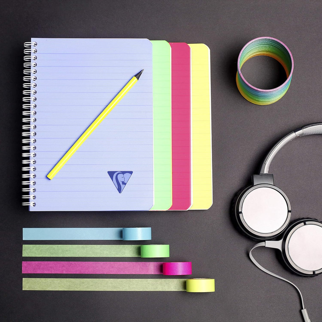 Cahier Linicolor Fresh quadrillé 5/5 assortis spirale 180 pages A5 (14,8 x 21 cm) by CLAIREFONTAINE