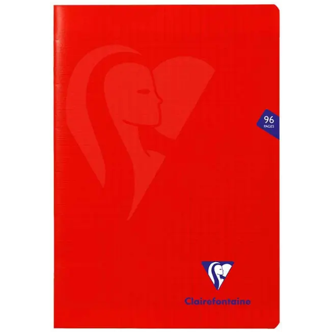 Mimesys cahier polypro agrafé seyès -rouge- A4.  96 pages (21x29,7cm) CLAIREFONTAINE