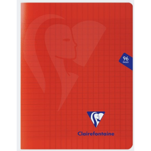 Mimesys cahier polypro agrafé seyès -rouge-  96 pages (17x22cm) CLAIREFONTAINE