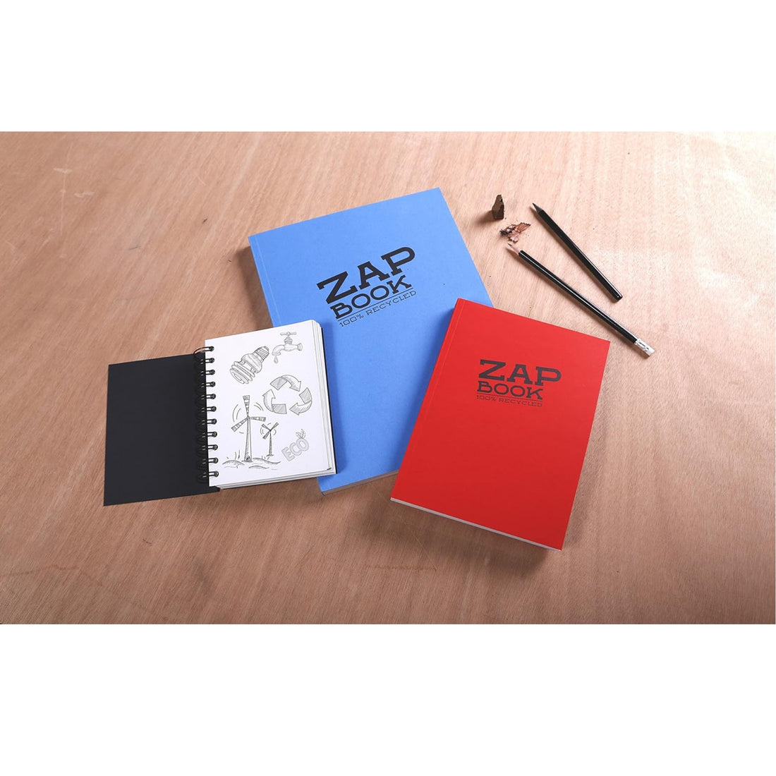 Zap Glued Book Recycled Assorted Pastel 320 pages A5 (5.8x8.3in)