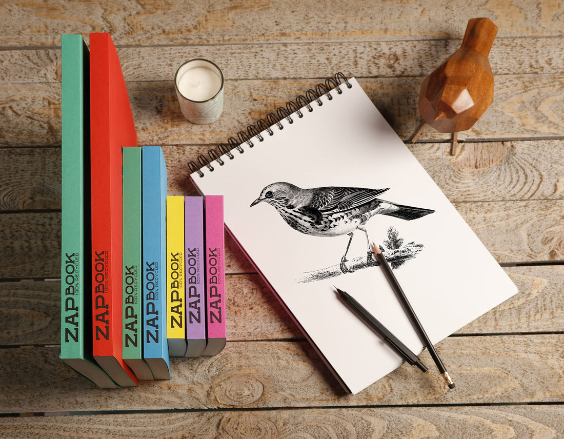Zap Glued Book Recycled Assorted Pastel 320 pages A5 (5.8x8.3in)
