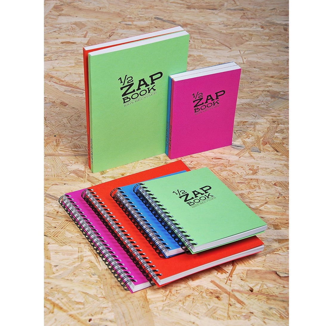 Zap Glued Book Recycled Assorted Pastel 320 pages A5 (5.8x8.3in)
