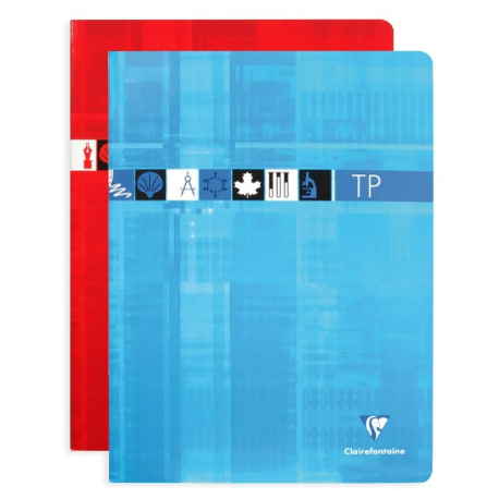 Cahier travaux pratiques agrafé seyès -assortis- 64 pages (24x32cm) CLAIREFONTAINE