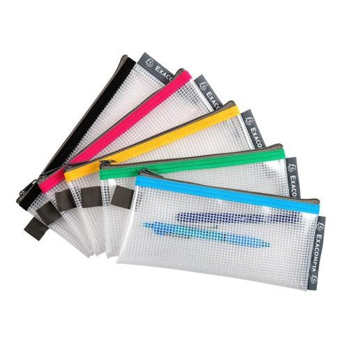 POCHETTE À FERMETURE ÉCLAIR EN PLASTIQUE SOUPLE - COULEURS ASSORTIES EXACOMPTA