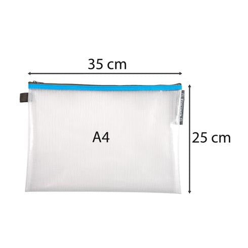 POCHETTE À FERMETURE ÉCLAIR EN PLASTIQUE SOUPLE A4 - COULEURS ASSORTIES EXACOMPTA