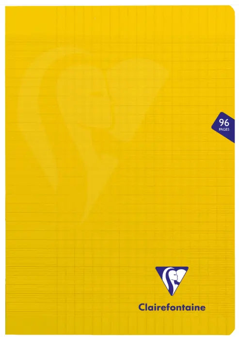 Mimesys cahier polypro agrafé seyès -jaune- A4.  96 pages (21x29,7cm) CLAIREFONTAINE