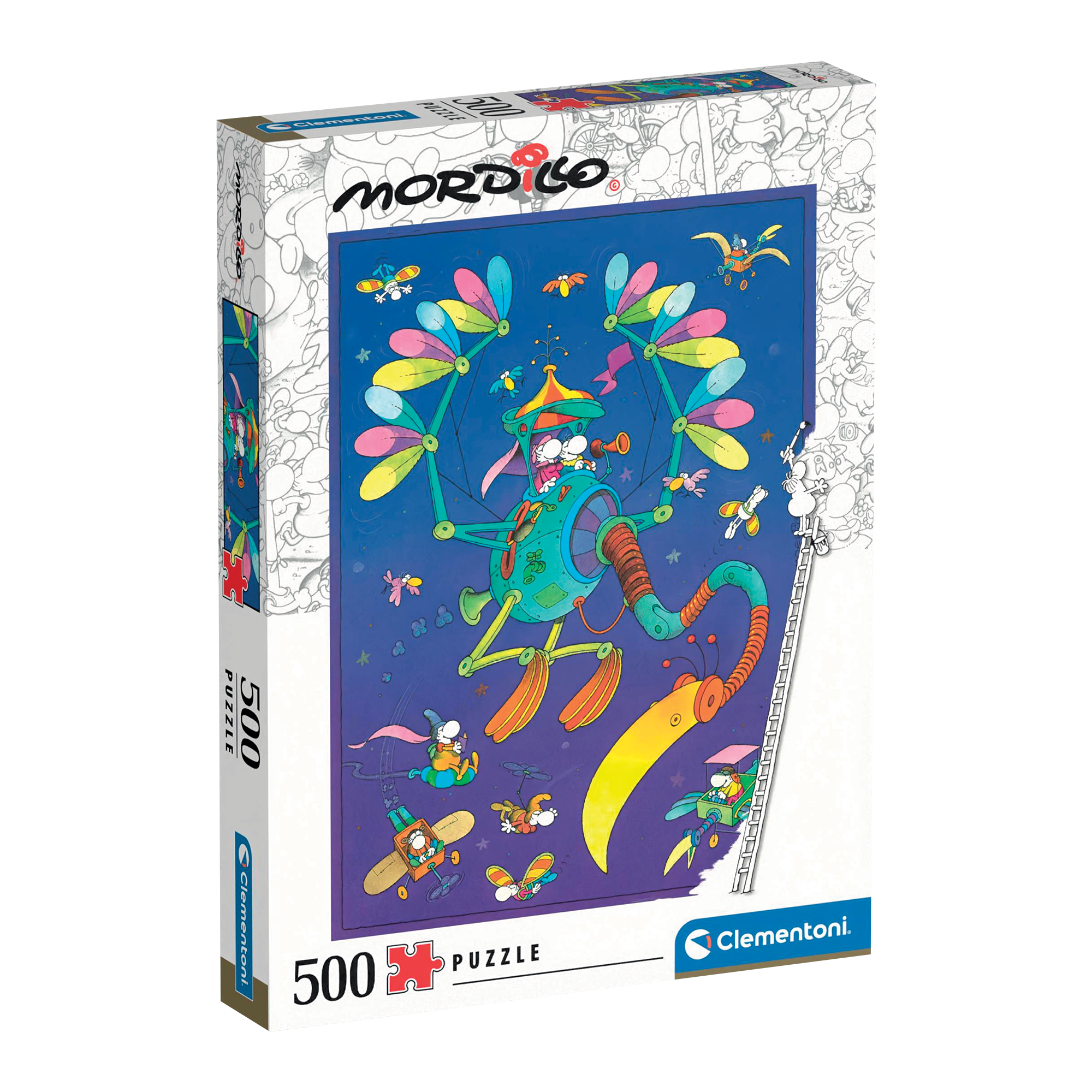 PZ500: MORDILLO - MACHINE VOLANTE CLEMENTONI PUZZLES