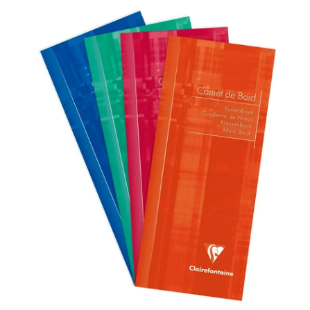 Cahier de bord pour enseignant -assortis- 32 pages (8.5x20cm) CLAIREFONTAINE