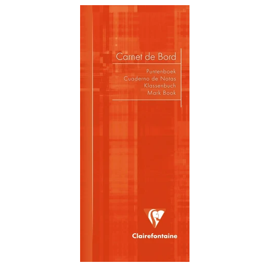 Cahier de bord pour enseignant -assortis- 32 pages (8.5x20cm) CLAIREFONTAINE