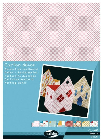 Carton Décor, paquet de 40 feuilles, 25x35cm, 160g, Géométrique