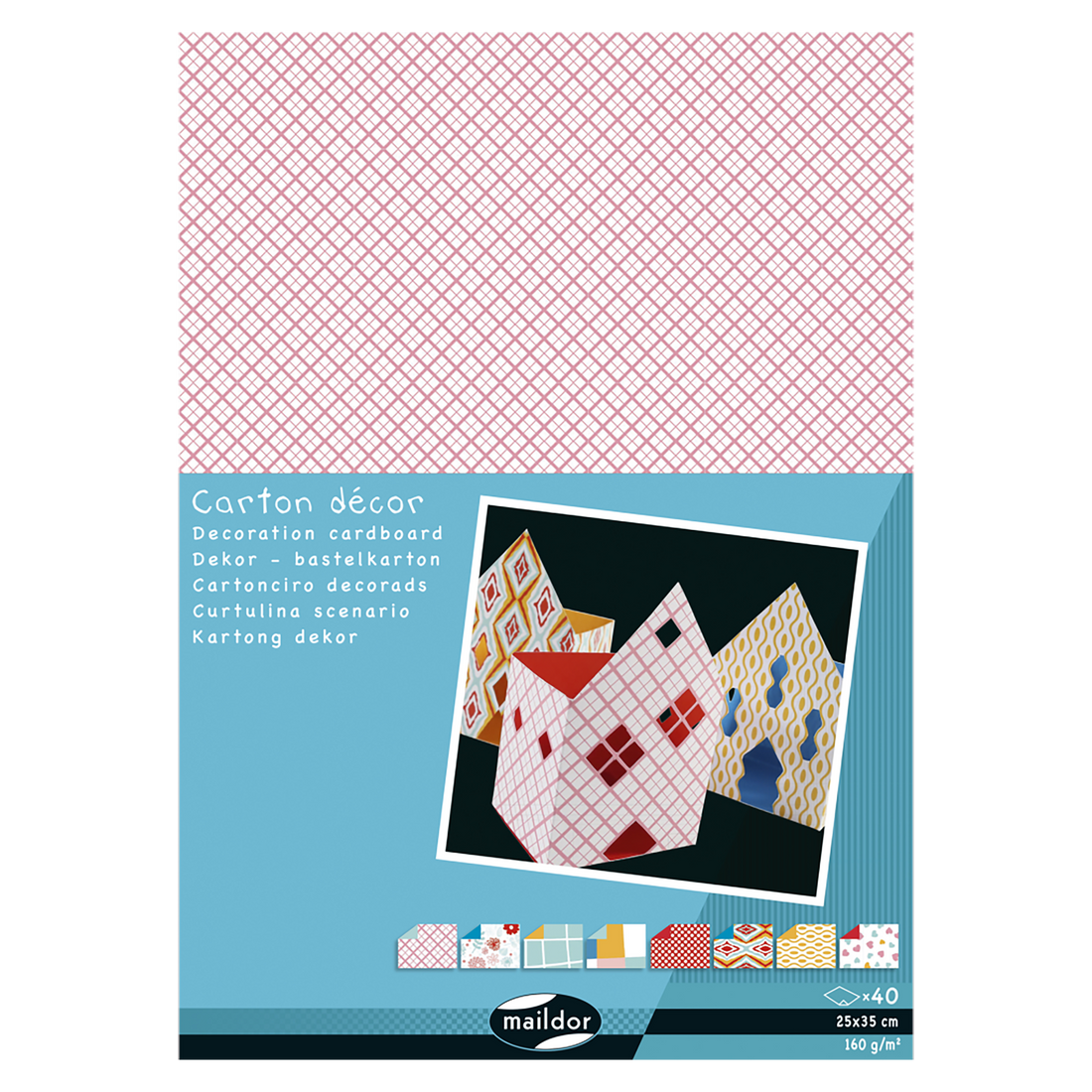 Carton Décor, paquet de 40 feuilles, 25x35cm, 160g, Géométrique CLAIREFONTAINE
