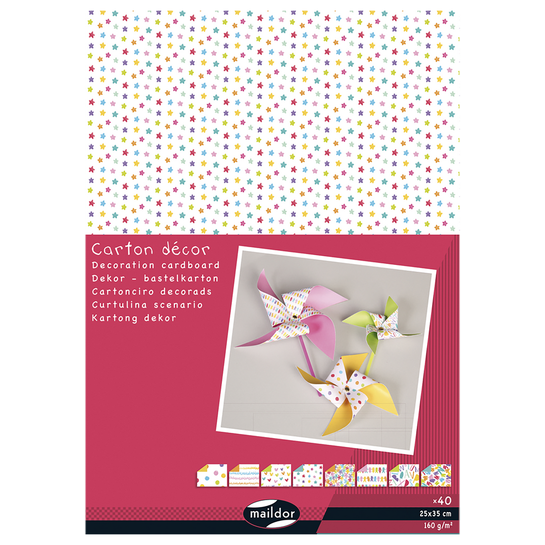 Carton Décor, paquet de 40 feuilles, 25x35cm, 160g, Gribouillage CLAIREFONTAINE