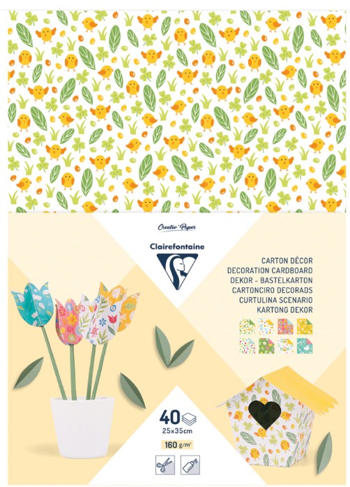 Carton Décor, paquet de 40 feuilles, 25x35cm, 160g, Printemps