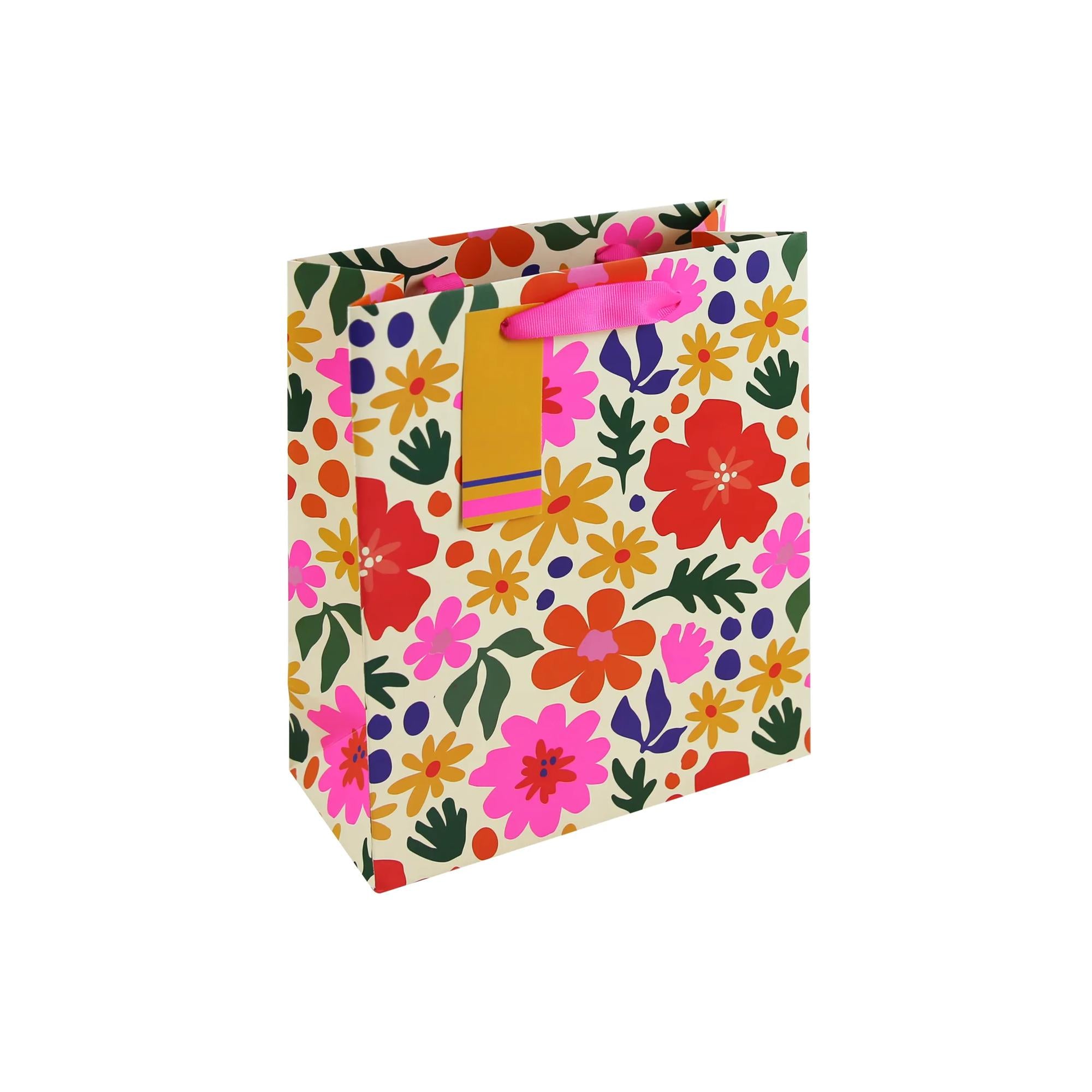 BRIGHT FLORAL MEDIUM GIFT BAG 21,5x10,2x25,3cm CLAIREFONTAINE