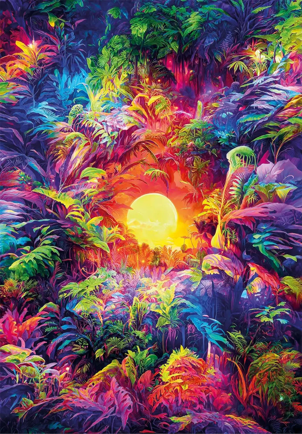 PZ500: COLORBOOM: LEVER DE SOLEIL PSYCHÉDÉLIQUE DANS LA JUNGLE CLEMENTONI PUZZLES