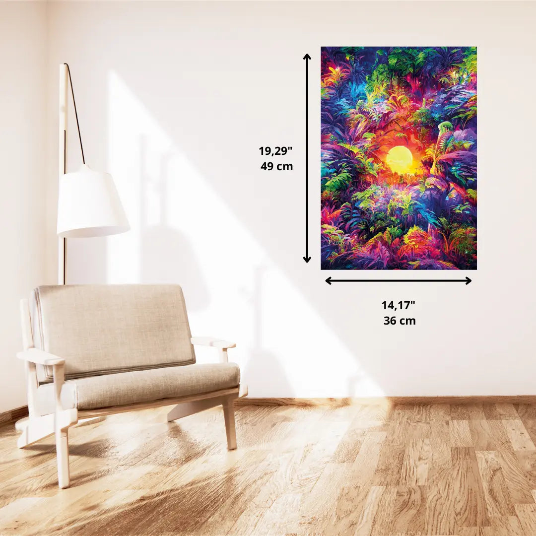 PZ500: COLORBOOM: LEVER DE SOLEIL PSYCHÉDÉLIQUE DANS LA JUNGLE CLEMENTONI PUZZLES