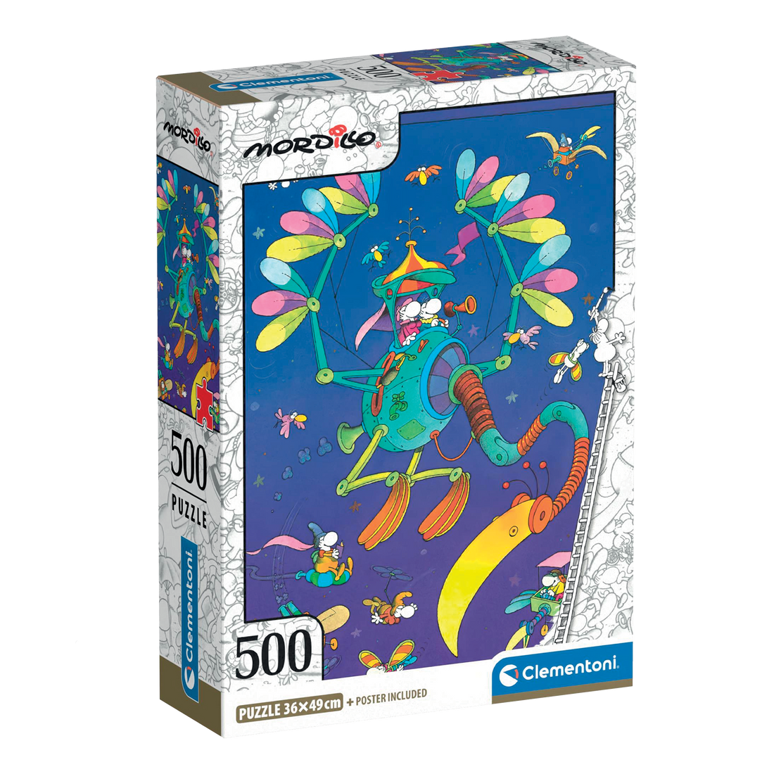 PZ500: MORDILLO: MACHINE VOLANTE CLEMENTONI PUZZLES