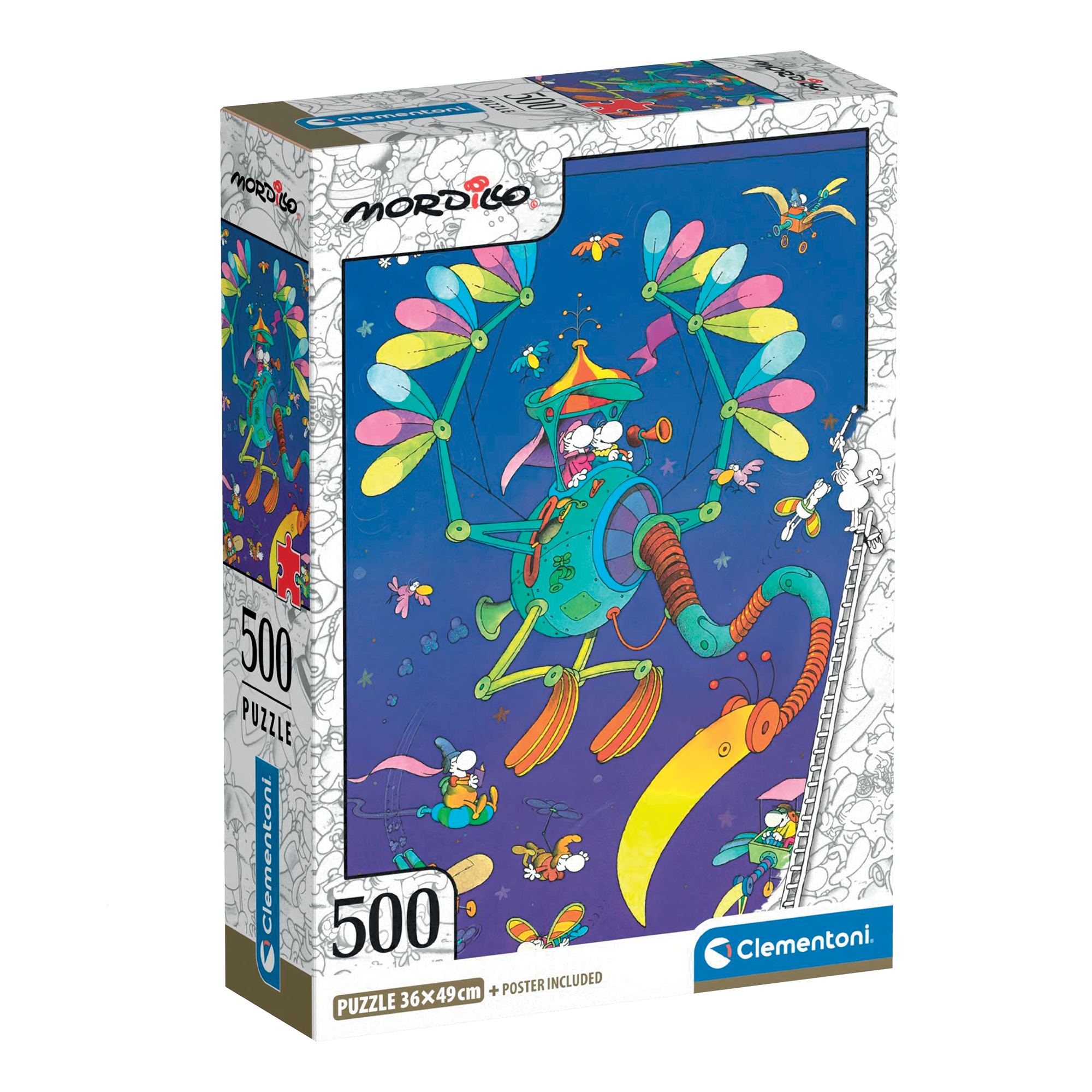 PZ500: MORDILLO: MACHINE VOLANTE CLEMENTONI PUZZLES