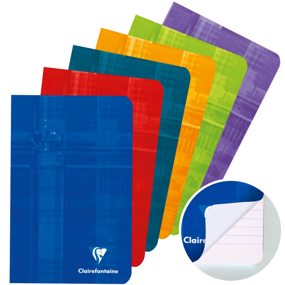 Carnet agrafé ligné -assortis- 96 pages (11x17cm) CLAIREFONTAINE