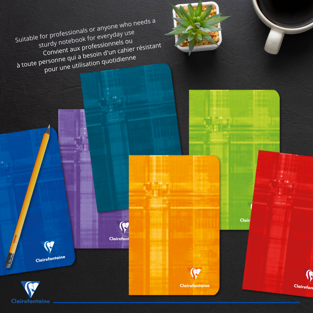 Carnet agrafé ligné -assortis- 96 pages (11x17cm) CLAIREFONTAINE