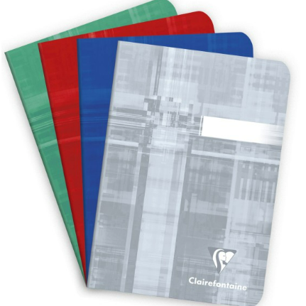 Carnet agrafé 5/5 -assortis- A6.  96 pages (10.5x14.8cm) CLAIREFONTAINE