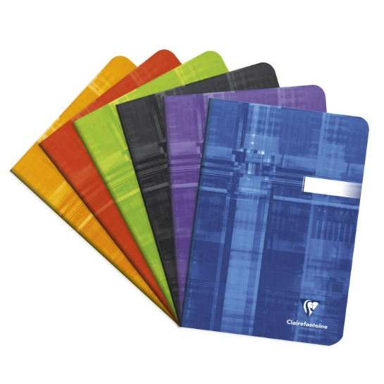 Carnet agrafé 5/5 -assortis- A5.  48 pages (14.8x21cm) CLAIREFONTAINE