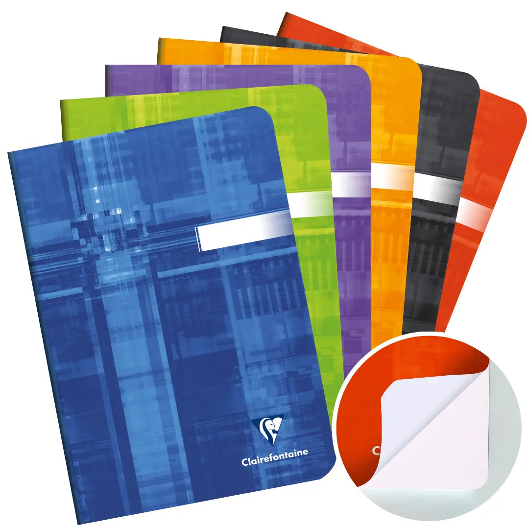 Carnet agrafé vierge -assortis- A5.  96 pages (14.8x21cm) CLAIREFONTAINE