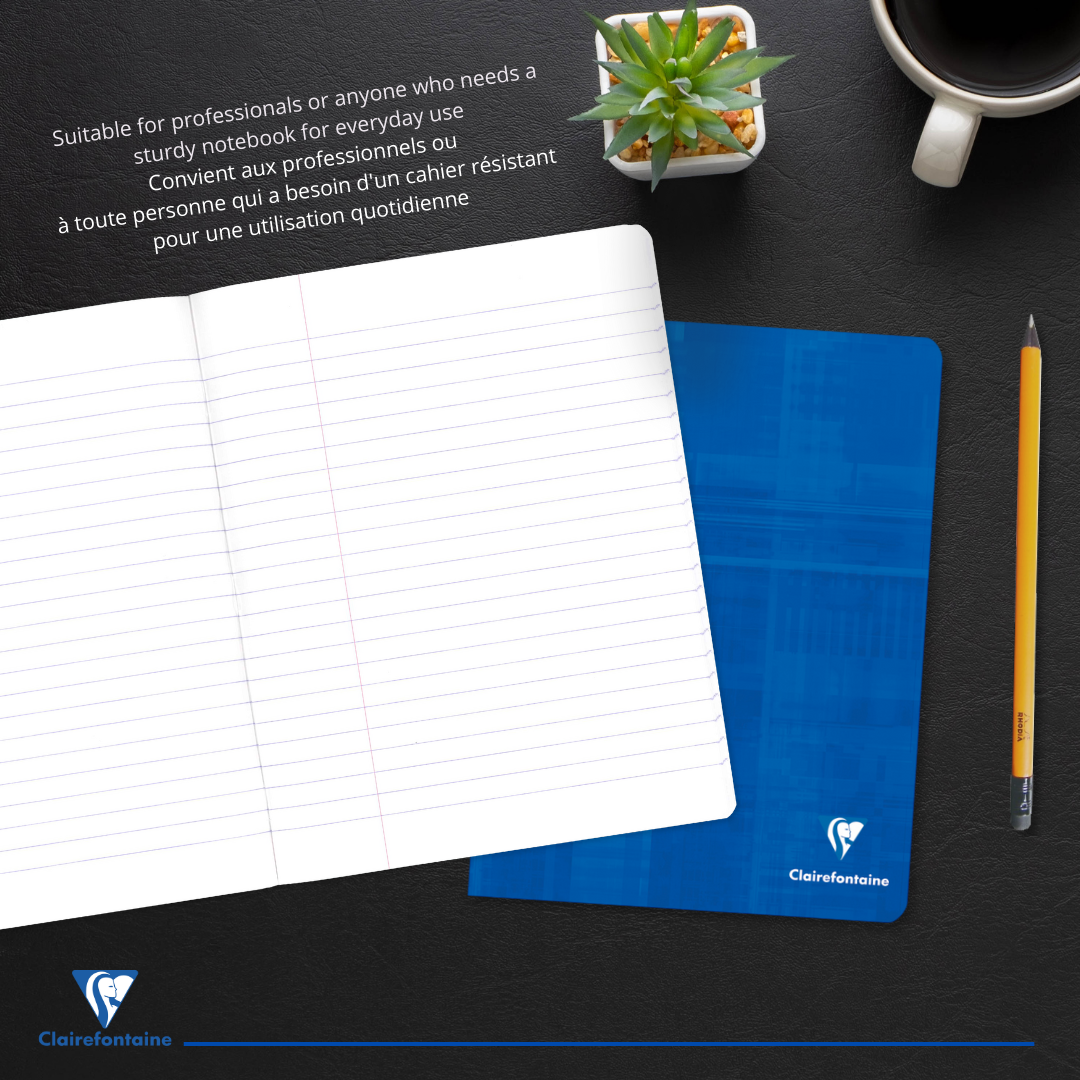 Carnet agrafé ligné+M -assortis- 80 pages (17x22cm) CLAIREFONTAINE