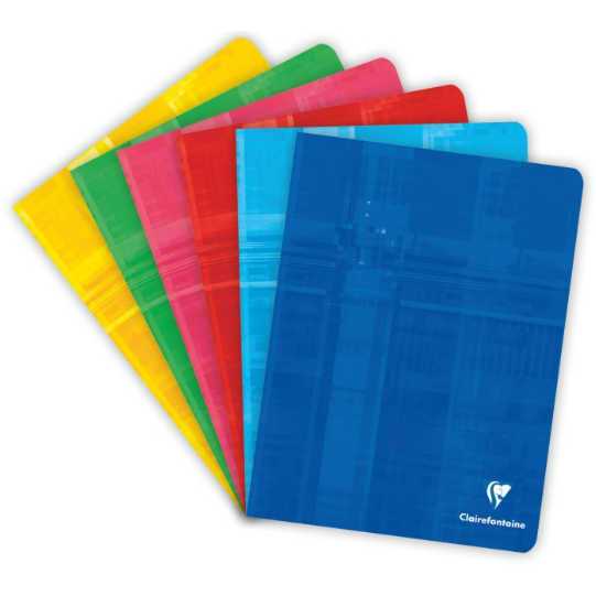 Carnet agrafé 4/4 -assortis- 80 pages (17x22cm) CLAIREFONTAINE