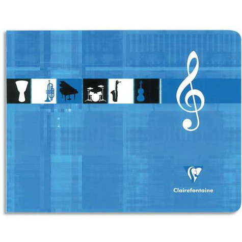 Cahier de musique agrafé -assortis- 48 pages (22x17cm) CLAIREFONTAINE