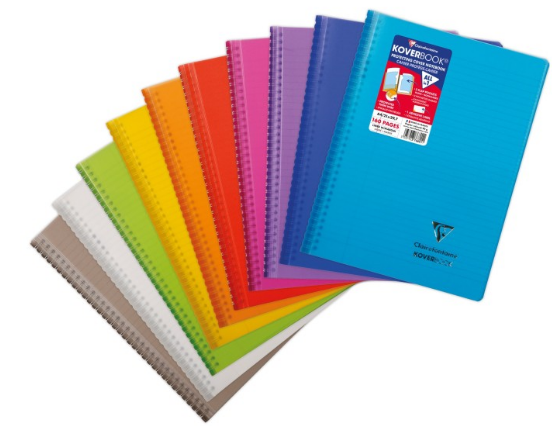 Cahier à reliure spirale lignés 80S 8¼X11¾. Assortis CLAIREFONTAINE