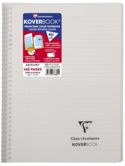 Cahier à reliure spirale lignés 80S 8¼X11¾. Assortis CLAIREFONTAINE